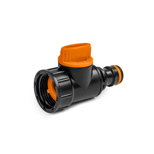 Адаптер с внутренней резьбой 3/4" с запорным краном, BLACK LINE, без ярлыка