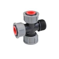 Крестовина с тремя накидными гайками 1" НР-1" ВР-1" ВР-1" ВР