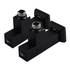 Набір Кран напівоборотний кутовий з американкою SOLOMON LUX 1/2″ CUBE BLACK 8888 (2шт.)