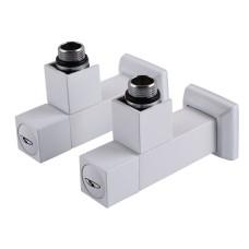 Набор Кран полуоборотный угловой с американкой SOLOMON LUX 1/2″ CUBE WHITE 8888 (2шт.)