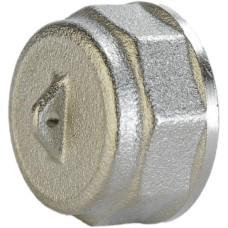 Заглушка нікельована 1/2″ВР штампована з контрольним отвором А1001Ако(нк) VA