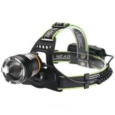 Фонарь налобный PLD-A7-XPE+UV, 2x18650, ЗУ microUSB, zoom, Box