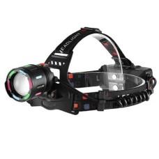 Фонарь налобный NIGHT VISION FLUORESCENCE CT012-3L-2TG (white+red), 3x18650, ЗУ Type-C, zoom, Box