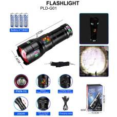 Ліхтар NIGHT VISION FLUORESCENCE G01-4PM50-TG, індикація заряду, 4x18650, ЗУ Type-C, zoom, Box