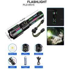 Ліхтар NIGHT VISION FLUORESCENCE W515-PM10-TG, індикація заряду, 1x18650, ЗП Type-C, zoom, Box