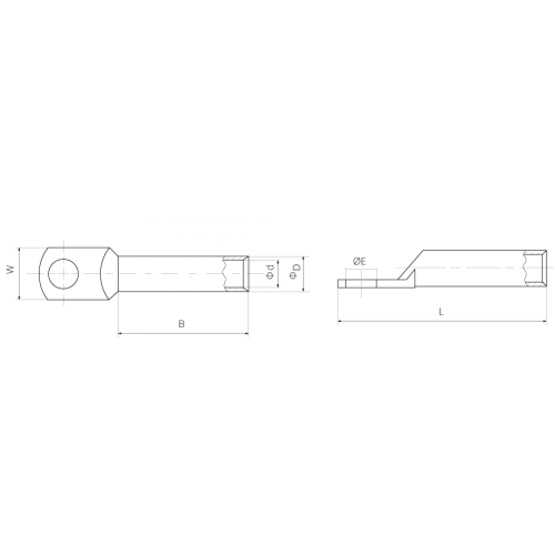 Наконечник силовой медный луженый DT70-8 из трубки