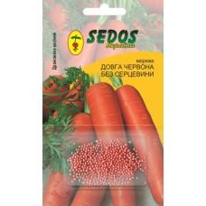 Морква Довга червона без серцевини (400 дражованого насіння) - SEDOS