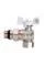 Кран шаровый угловой с американкой Q PROFESSIONAL QP004 PN40 1/2″ антипротечка, Белая бабочка