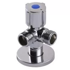 Кран кульовий кутовий подвійний SELBA 1/2″х 1/2″х1/2″ DOUBLE (SL1588)